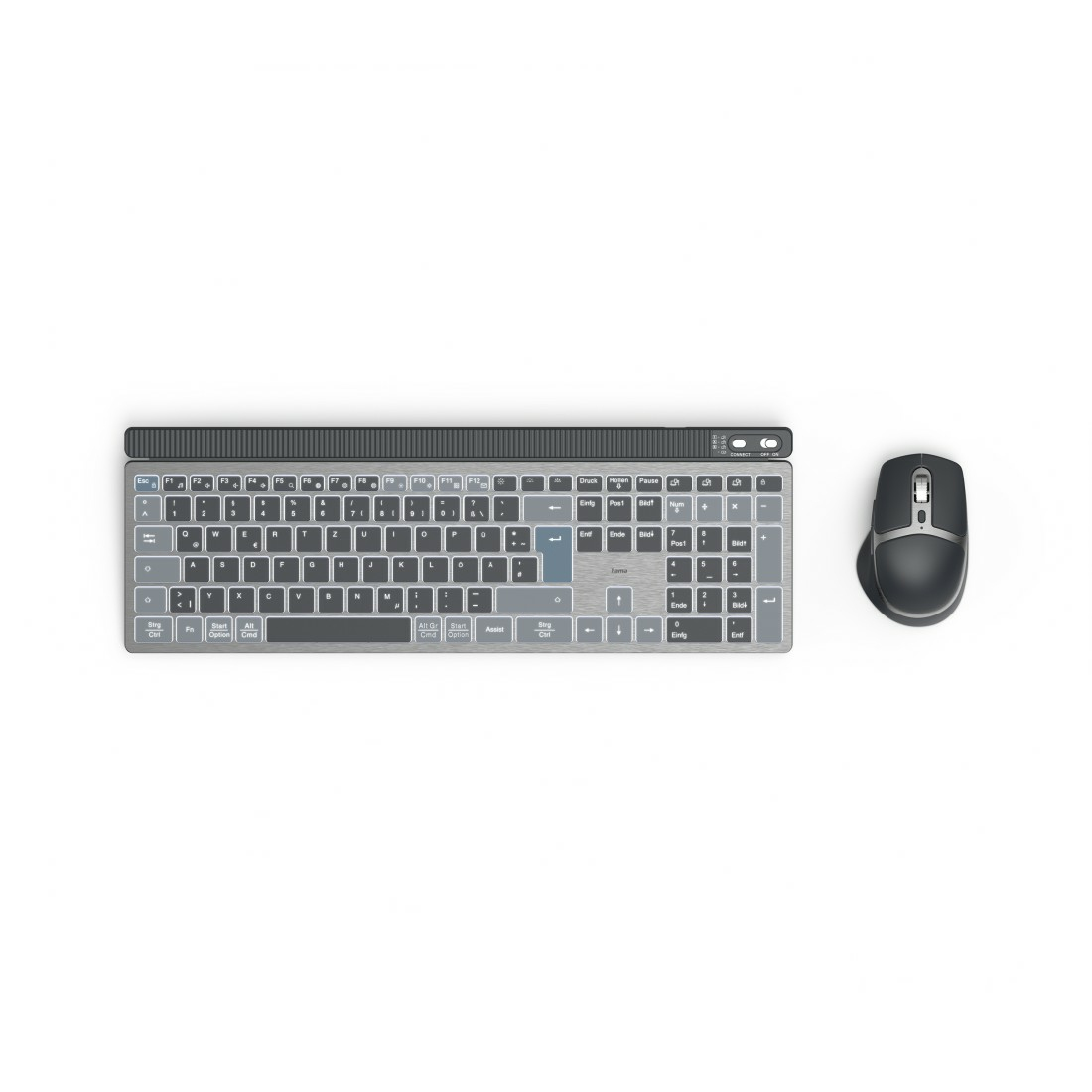 Hama WKM-750 keyboard Mouse included Home/Office Bluetooth QWERTZ German Anthracite, Black, Blue – image 1