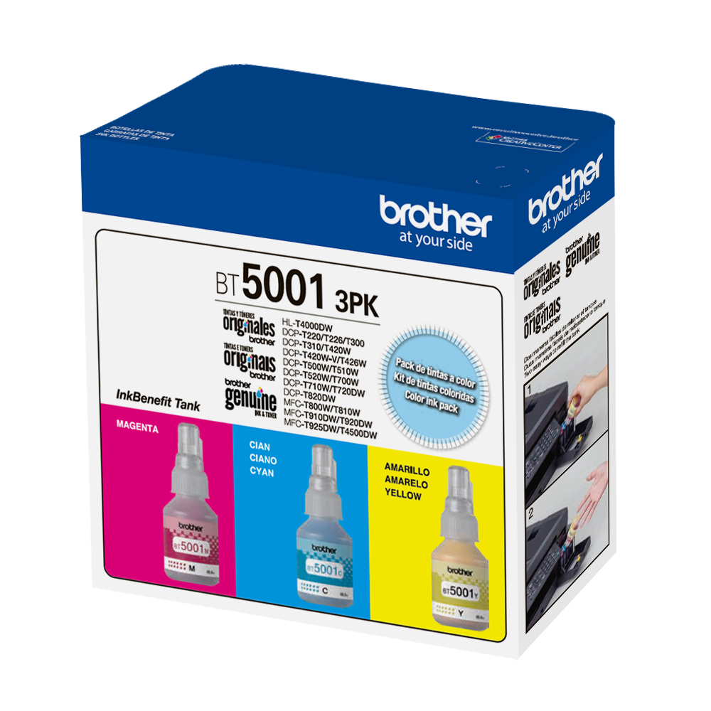 Brother BT50013PKMEX ink cartridge 3 pc(s) Original Cyan, Magenta, Yellow – image 2