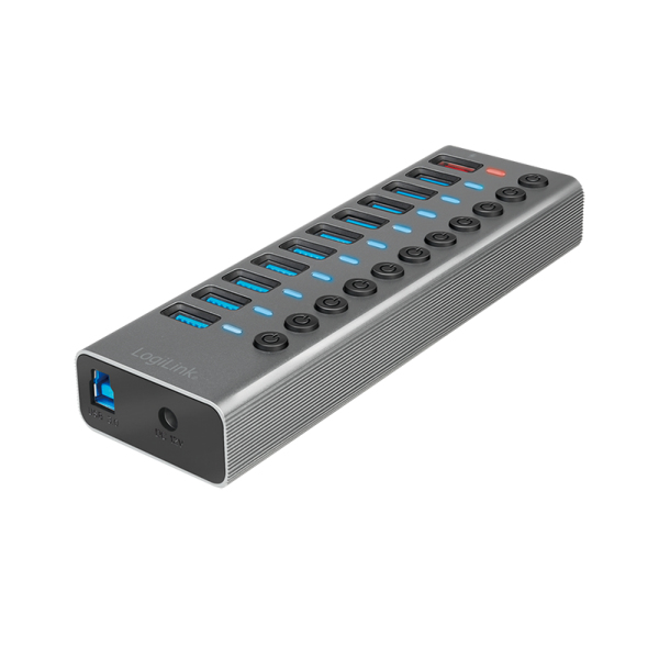 LogiLink UA0388 interface hub USB 3.2 Gen 1 (3.1 Gen 1) Type-B 5000 Mbit/s Grey