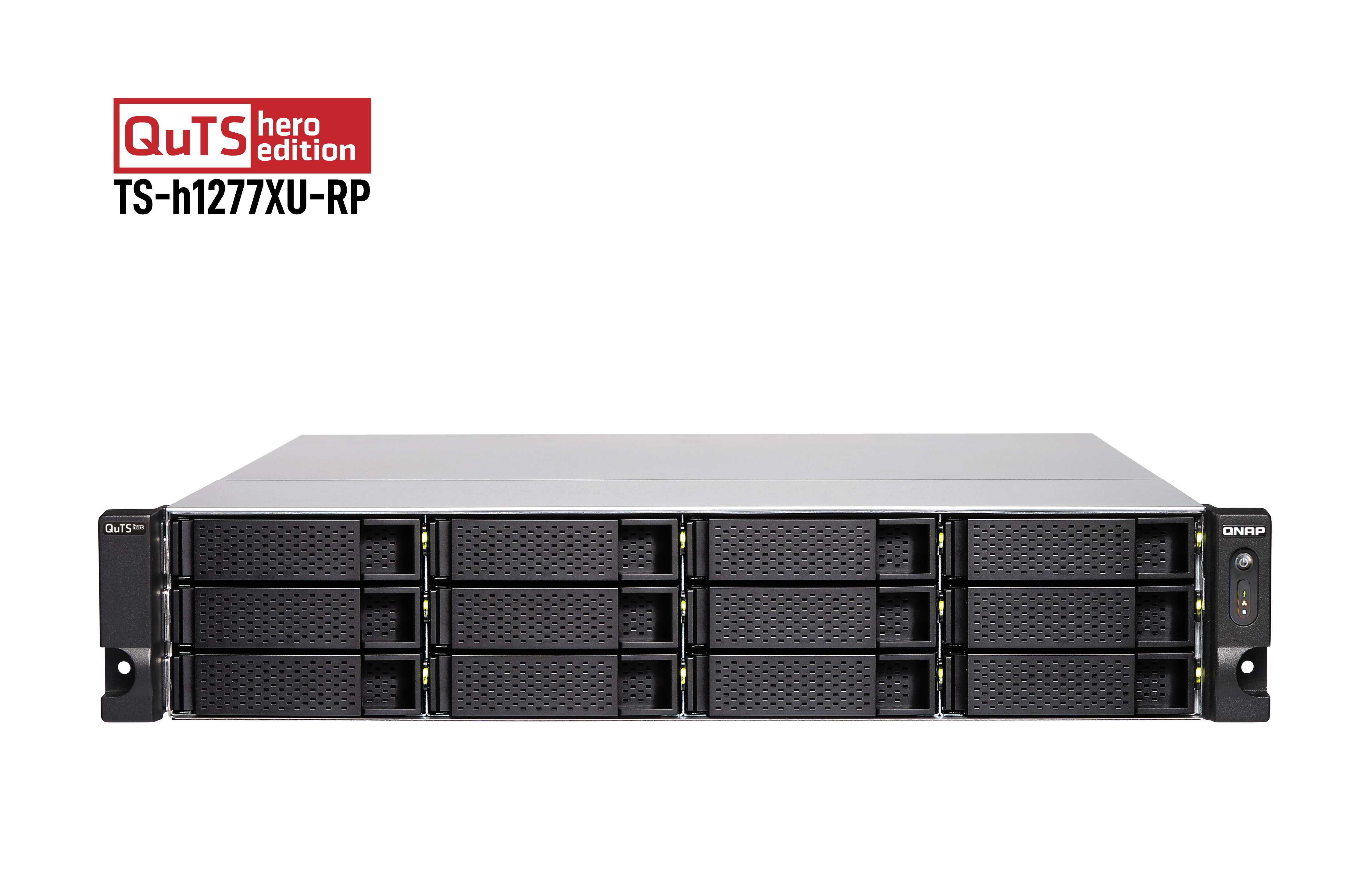 QNAP TS-h1277XU-RP NAS Rack (2U) Nätverksansluten (Ethernet) Svart, Grå 3700X