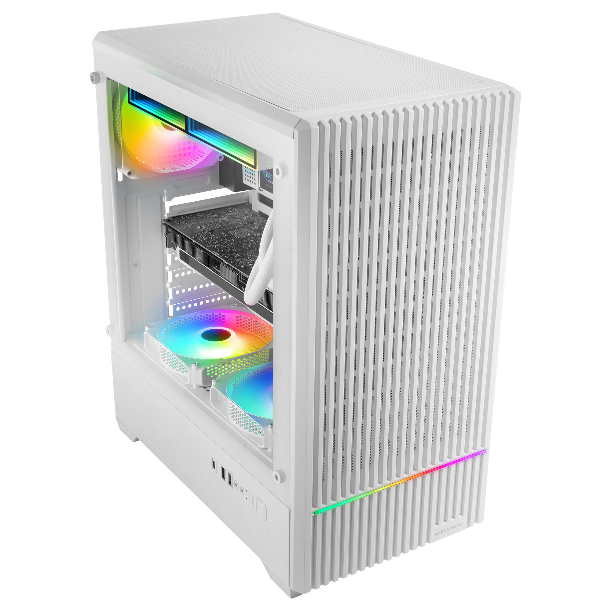 Mars Gaming MCQUANTUMW computer case Midi Tower White – image 3