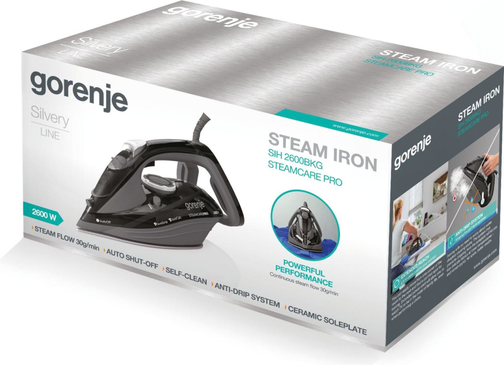 Gorenje SIH2600BKG Steam iron Ceramic soleplate – image 3