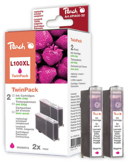 Peach 313864 ink cartridge 2 pc(s) Magenta