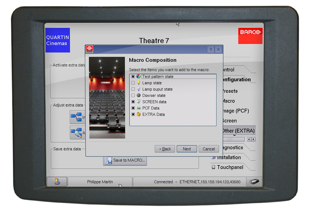 Barco R9855910 touch control panel
