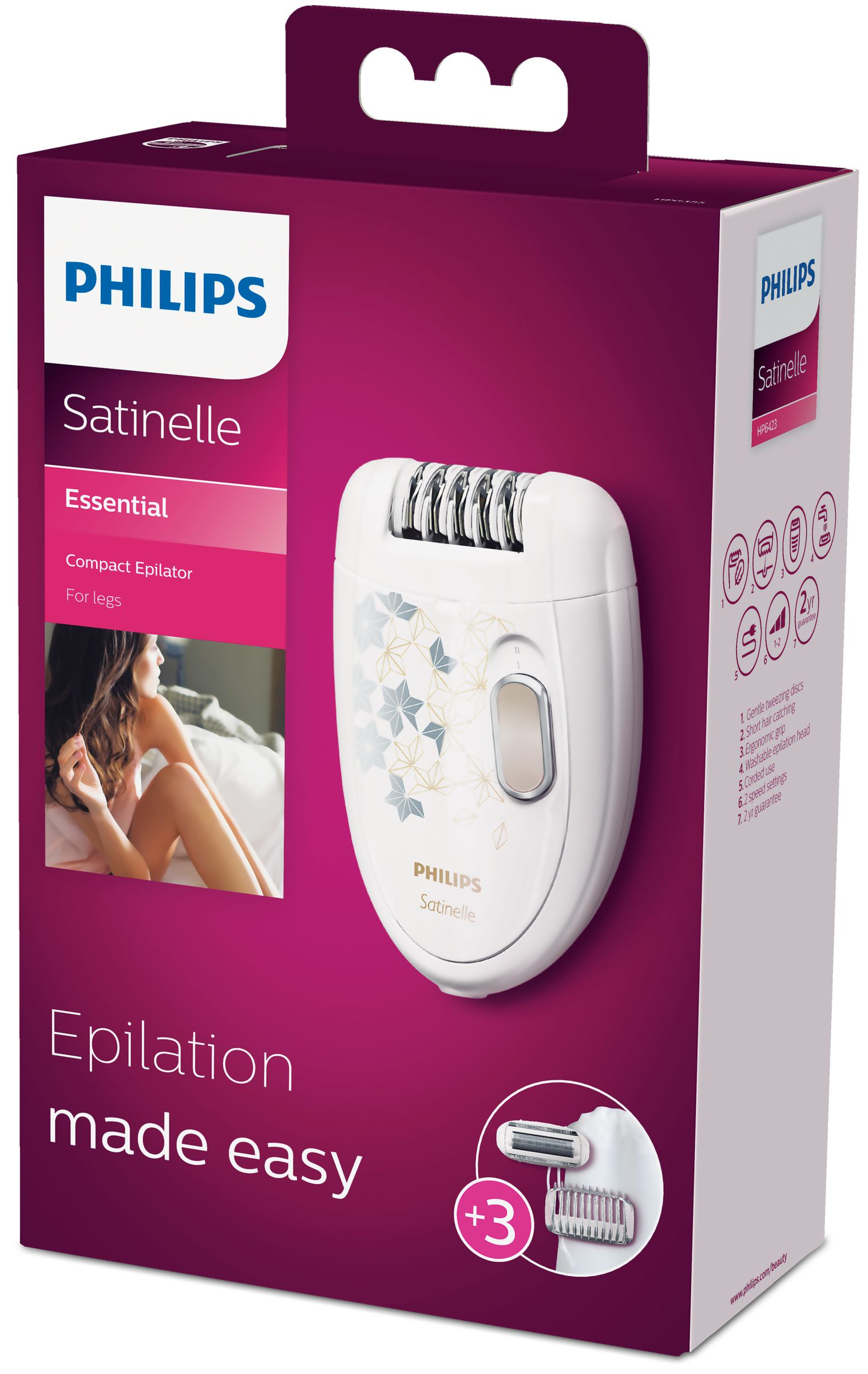 Philips Satinelle Essential Compact epilator HP6423/02 – image 3