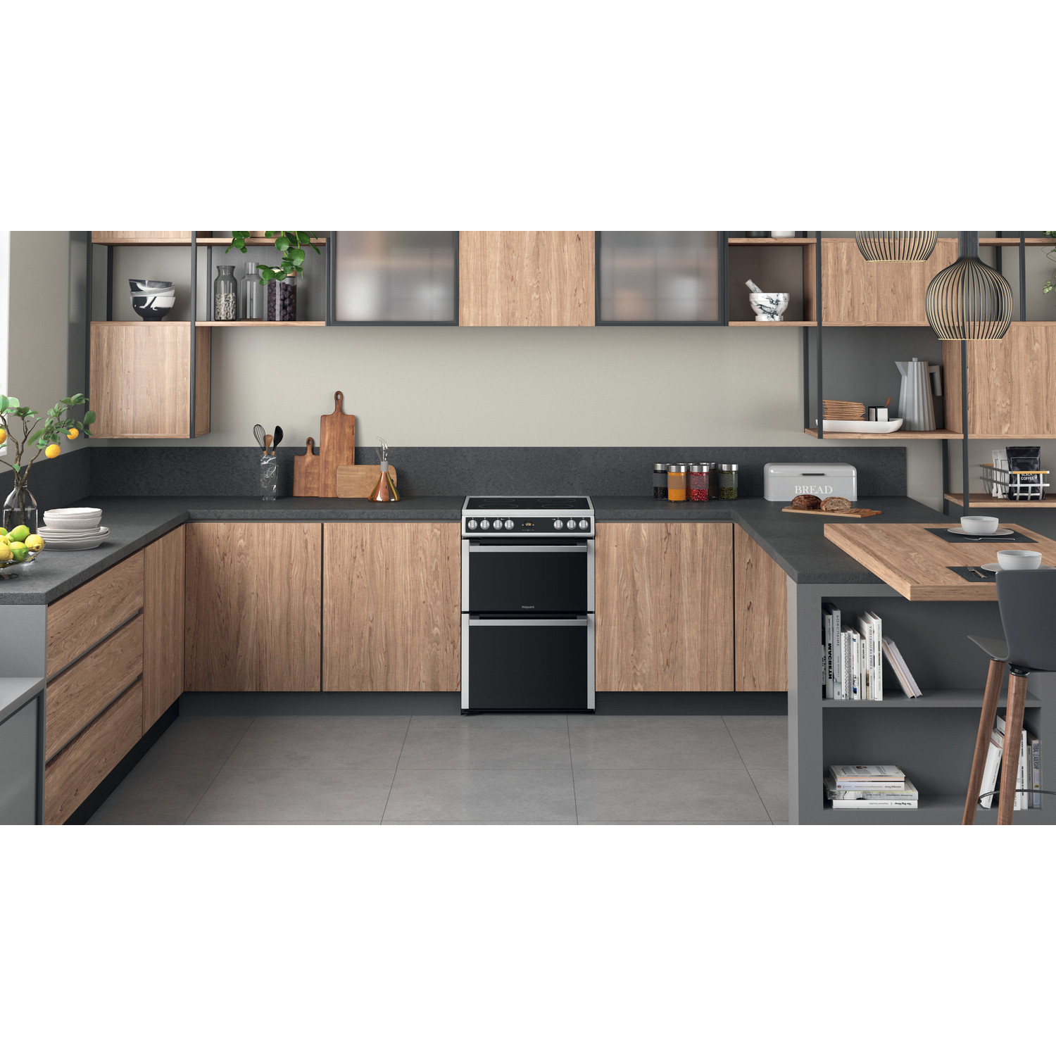 Hotpoint HDT67V9H2CX/UK Freestanding cooker Ceramic hob Silver – image 7