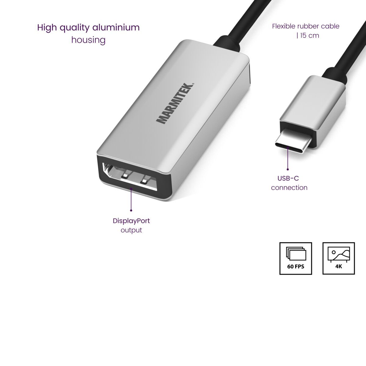 Marmitek Connect USB C to DisplayPort - USB-C to DisplayPort adapter – image 6