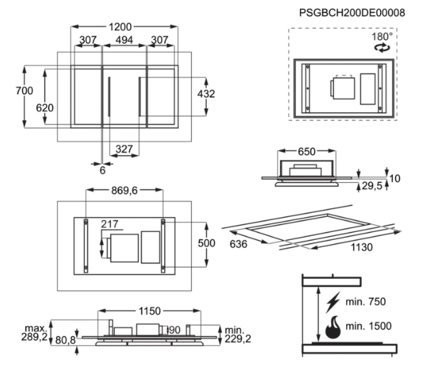 AEG DCK5280HG Ceiling built-in Stainless steel 735 m³/h – image 8