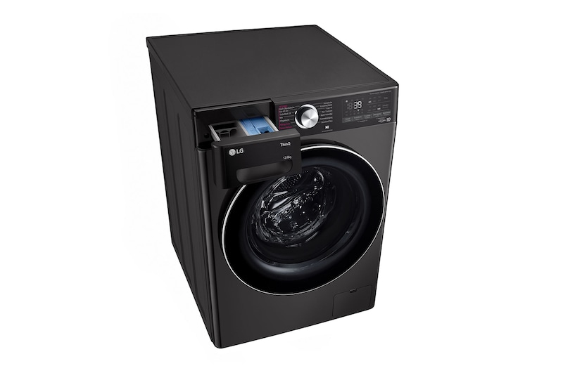 LG V9WD128H2B washer dryer Freestanding Front-load Black, Stainless steel – image 4