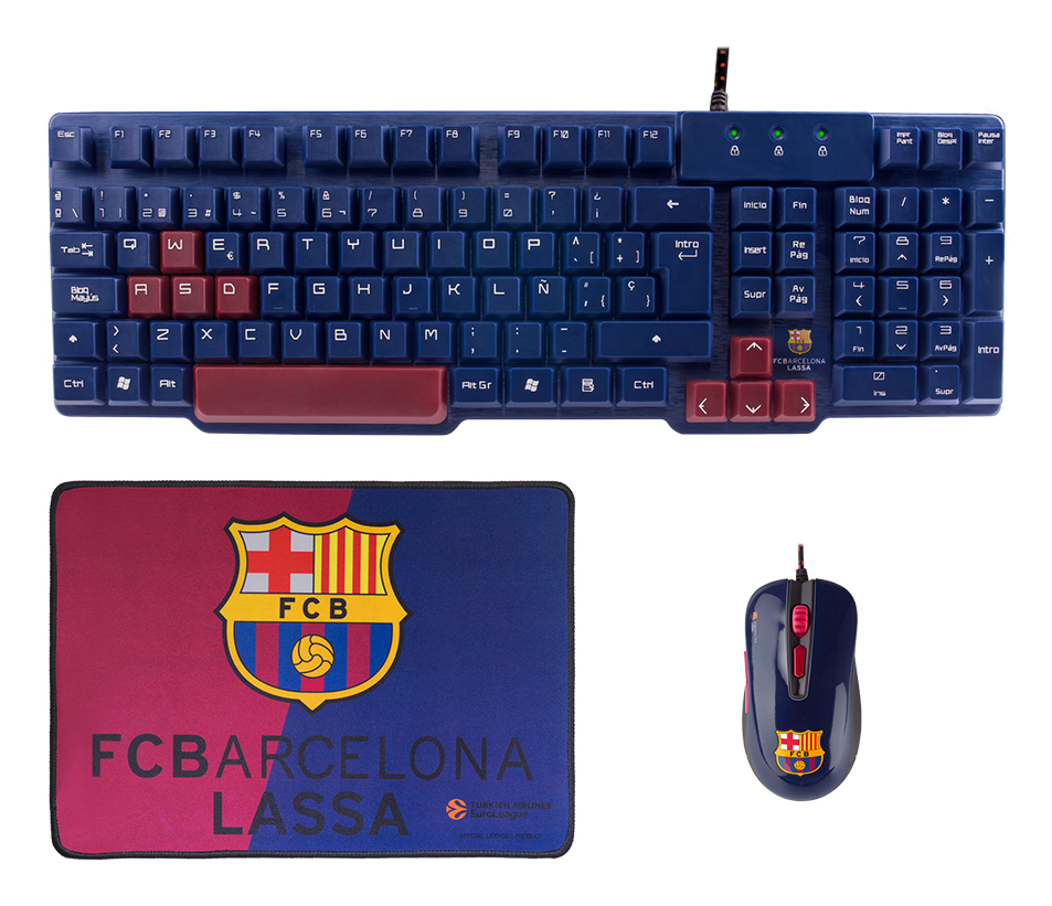 Mars Gaming MCPMVPBC keyboard Mouse included USB QWERTY Spanish Bordeaux, Navy – image 1