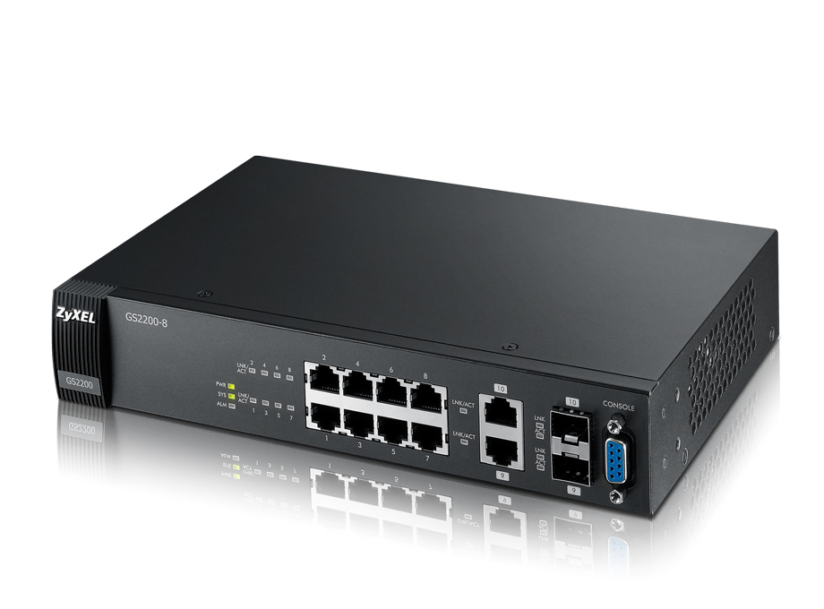 Zyxel GS2200-8 Managed L2 1U Black