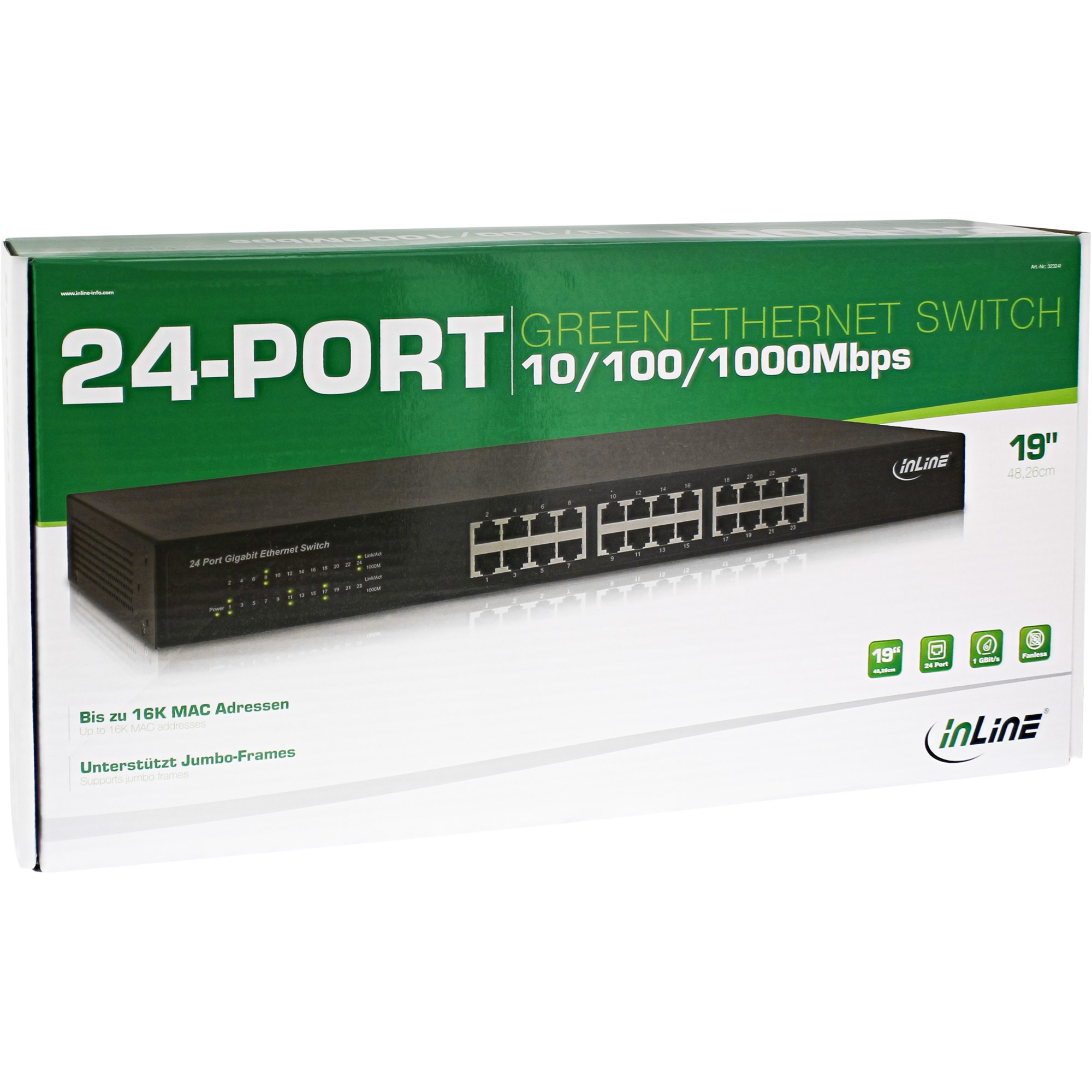 InLine 24 Port Gigabit Network Switch 10/100/1000 1GBit/s – image 3