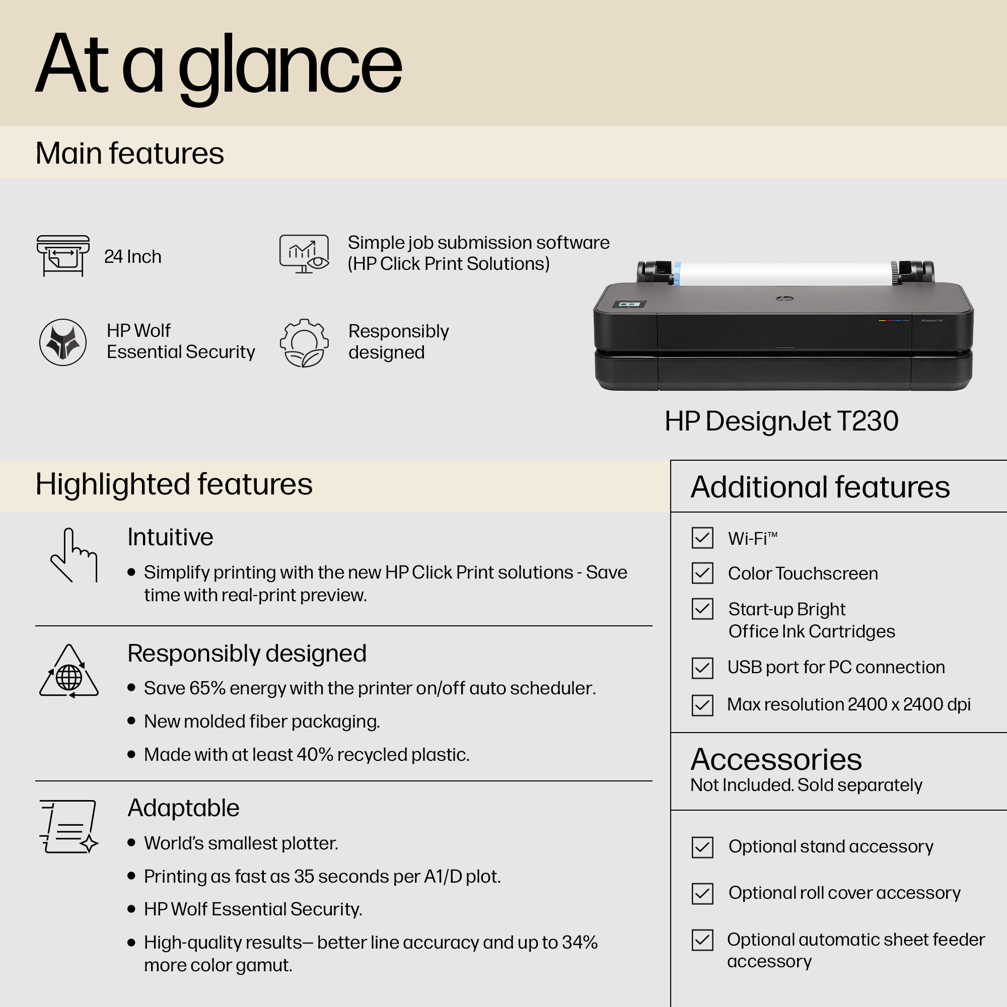 HP DesignJet T230 24-in Printer – image 8