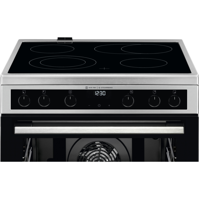 Electrolux LKR66020MX cooker Freestanding cooker Electric Ceramic hob Black, Silver – image 5