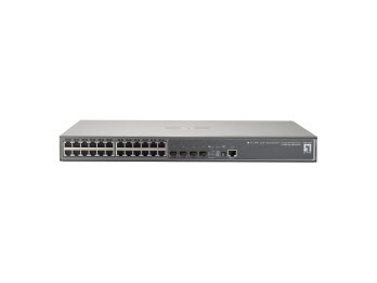LevelOne 20 GE + 4 GE Combo SFP + 2 10GE XFP Module slot L3 SNMP Stackable Switch – image 2