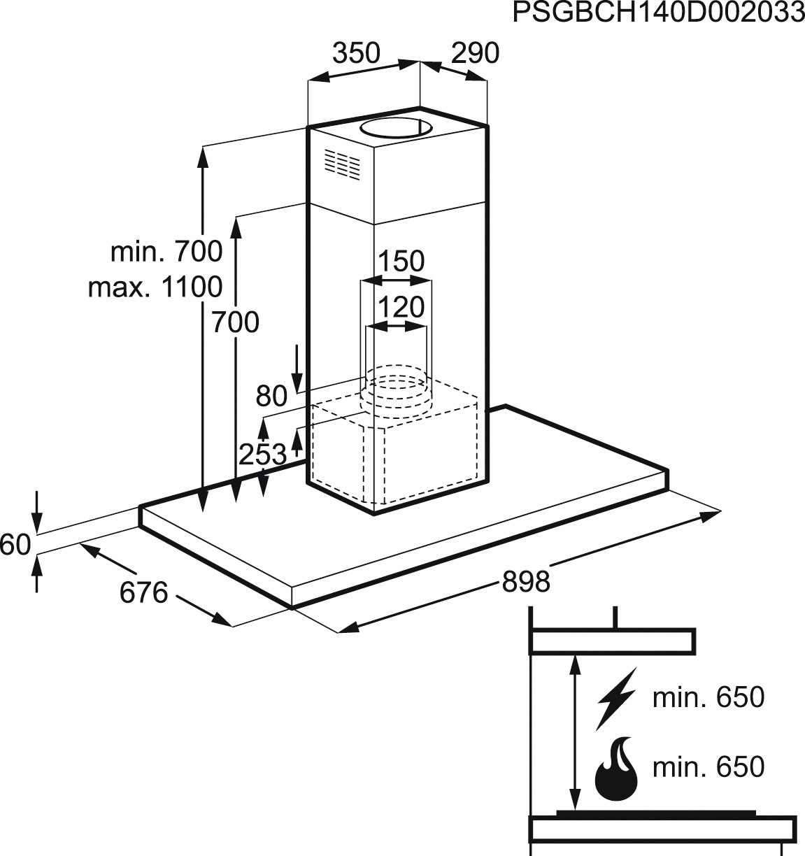 AEG X89264MI10 Wall-mounted Stainless steel 685 m³/h – image 4
