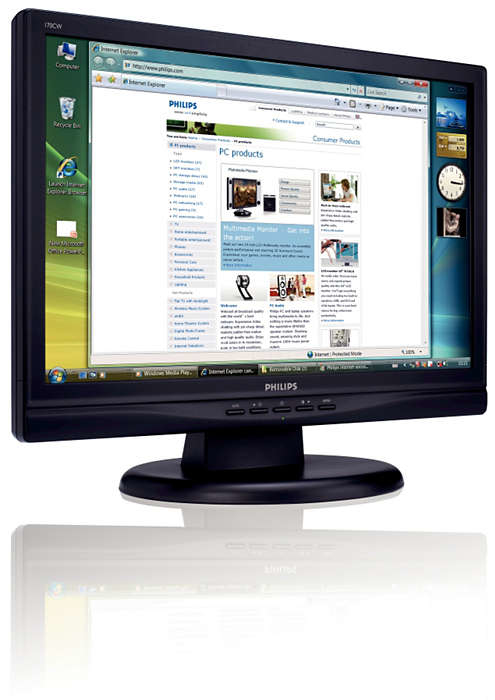 Philips 170CW8FB 17"w S-line WXGA+ LCD widescreen monitor
