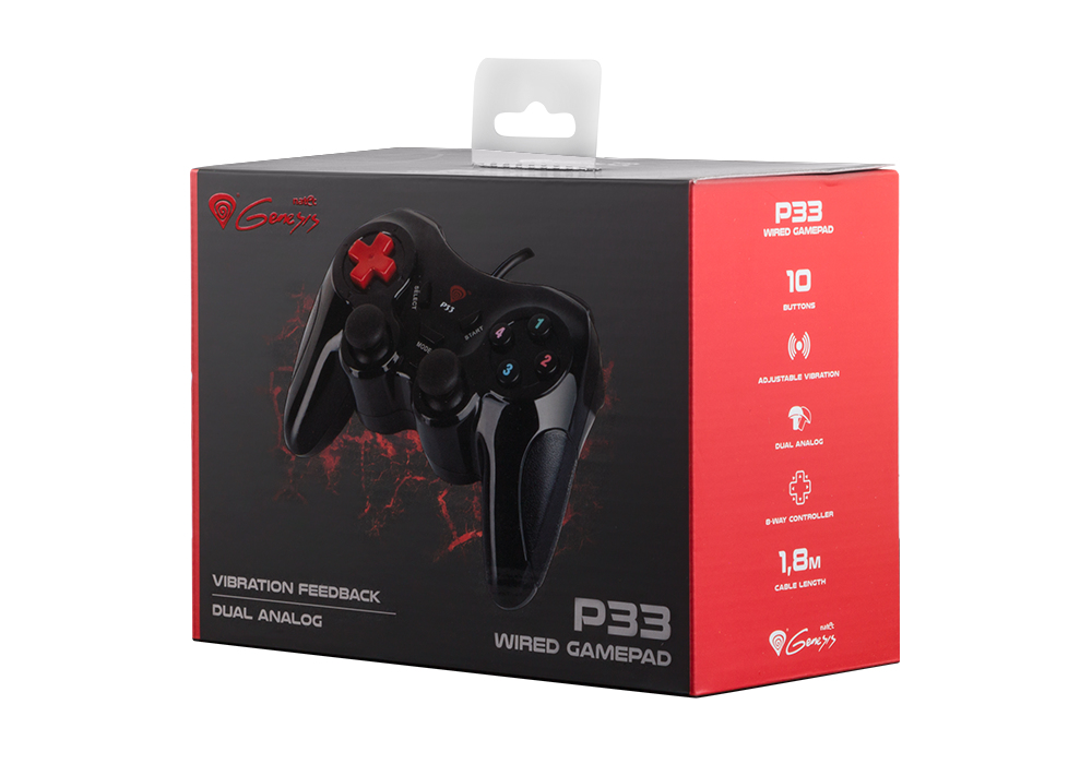 GENESIS P33 Black, Red USB 2.0 Joystick Analogue PC – image 2