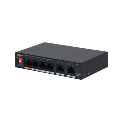 Dahua Technology PFS3006-4GT-60-V2 Gigabit Ethernet (10/100/1000) Питание по Ethernet (PoE) Черный