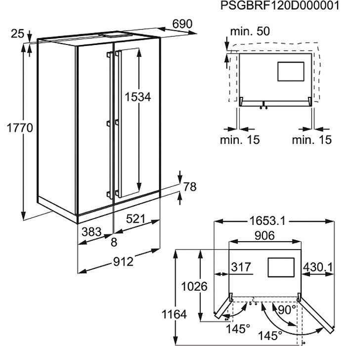 Electrolux EAL6240AOU side-by-side refrigerator Freestanding – image 2