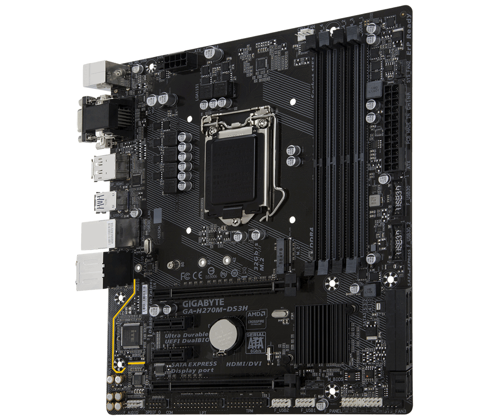 GIGABYTE GA-H270M-DS3H motherboard Intel® H270 LGA 1151 (Socket H4) micro ATX