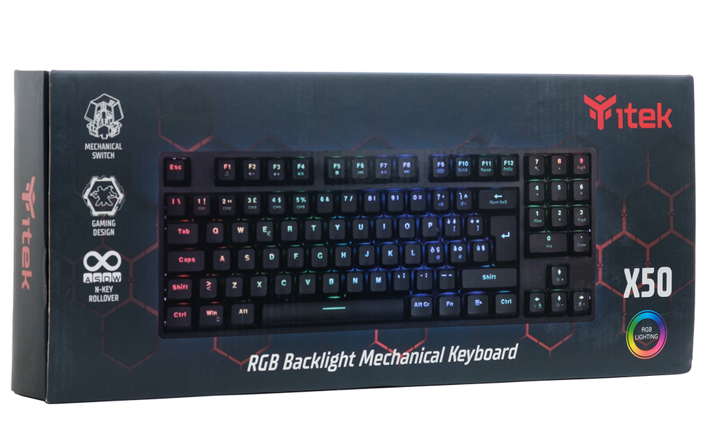 itek X50 keyboard Gaming USB Italian Black – image 2