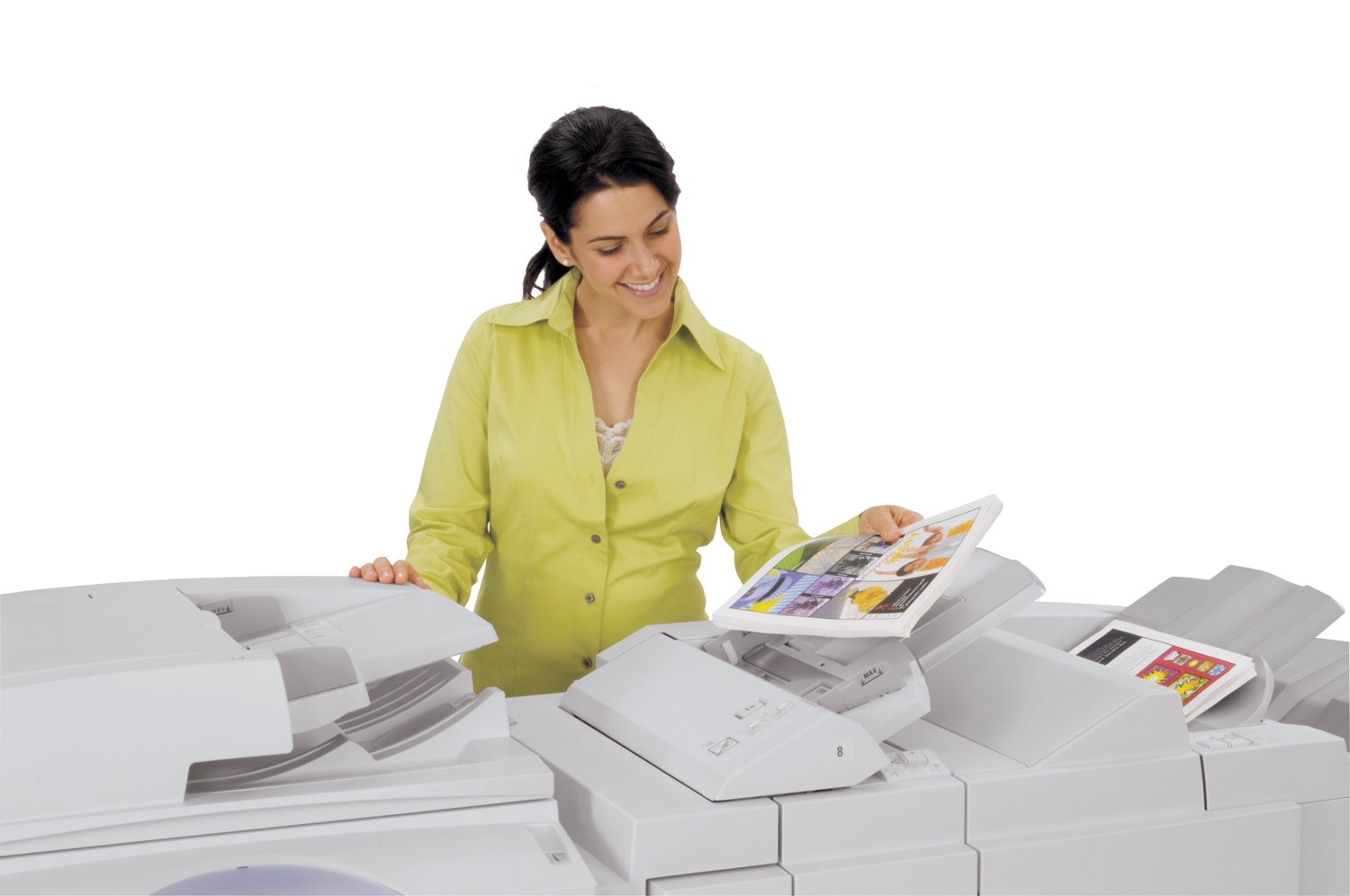 Xerox DC242 copier, GUI, 4 tray, DADF, Light Finisher + Fold