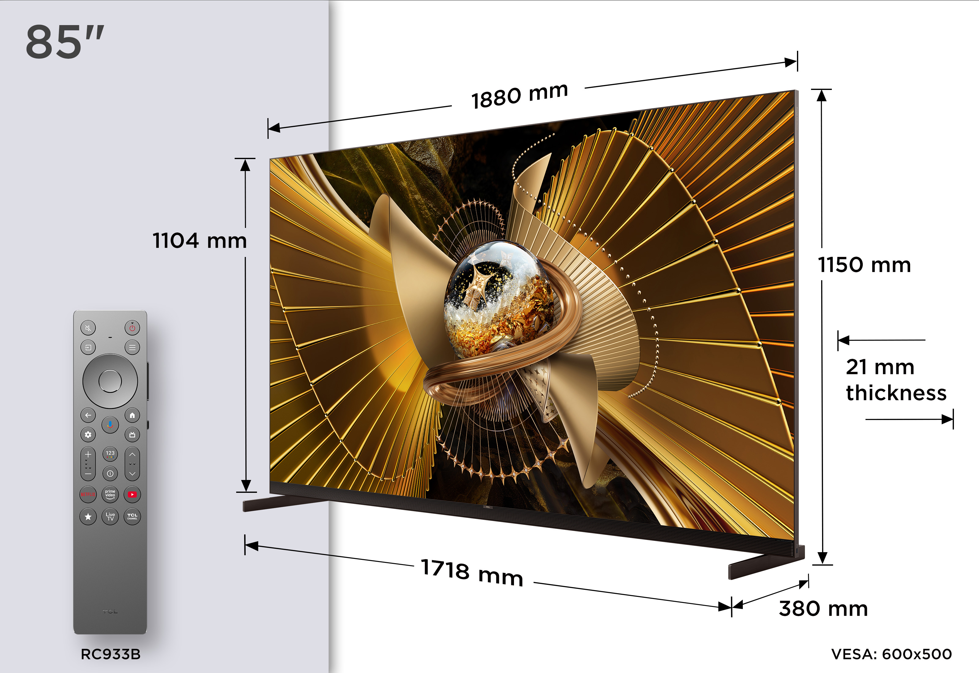 TV Mini Led TCL SQD 85X11L 2026 85 pouces ( 215 cm ) — photo 4