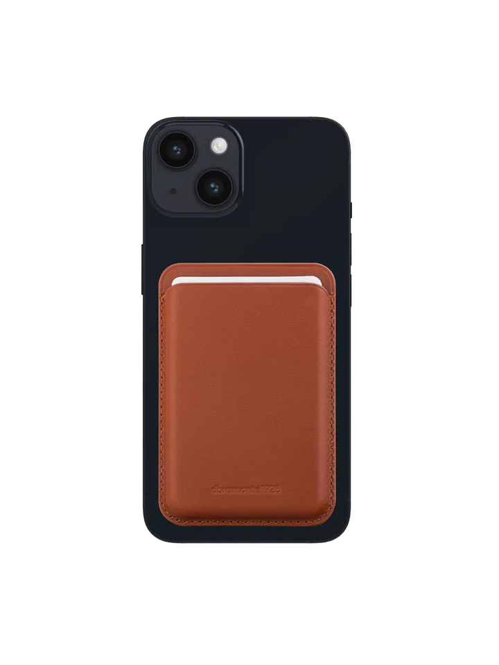 dbramante1928 Roskilde CC - Wallet for mobile phone / credit card - MagSafe compatibility - full-grain leather - tan - for Apple iPhone 12, 13, 14, 15