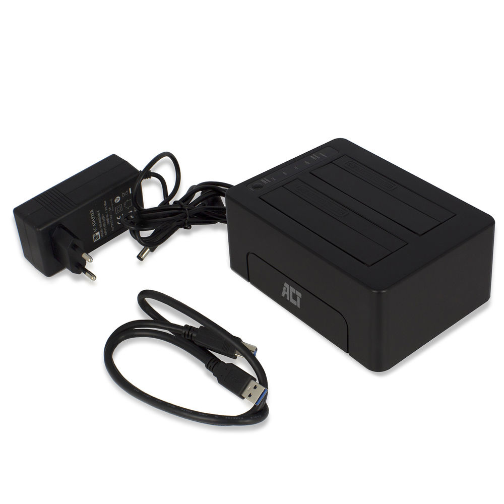 ACT 2.5" and 3.5" SATA dual HDD/SSD docking station, USB 3.2 Gen1 – image 5