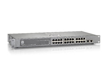 LevelOne 24 FE PoE-Plus + 2 GE Combo SFP Switch, 480W – image 1