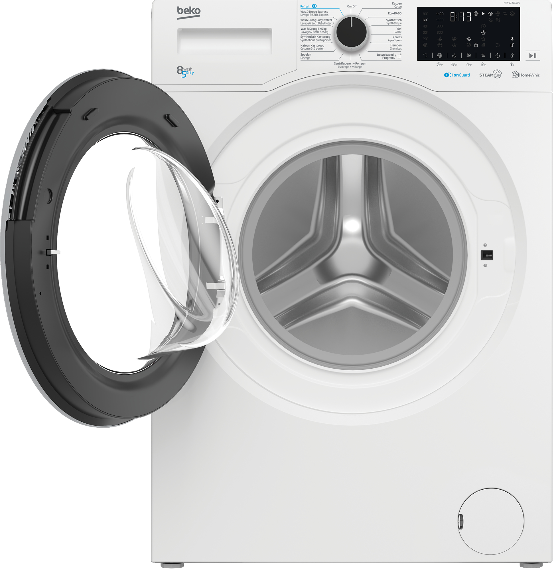 Beko HTV8733XS01 washer dryer Freestanding Front-load White – image 3