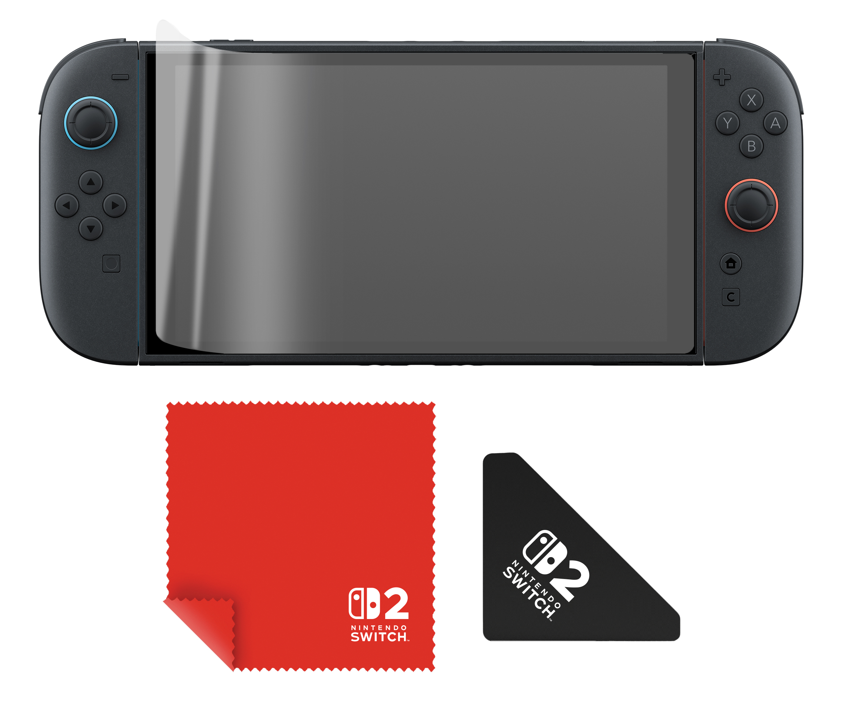 Turtle Beach PlayTrek Kit de protection d'écran sous licence officielle pour Nintendo Switch 2 avec anti-lumière bleue, protection d'écran e installation facile applicateur pour Nintendo Switch 2