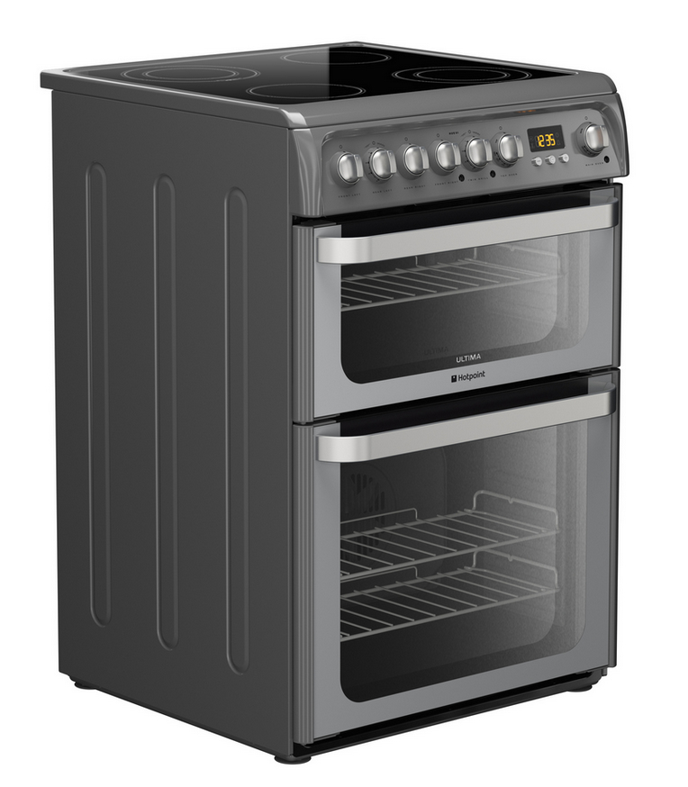 Hotpoint HUE61GS cooker Freestanding cooker Electric Ceramic hob Graphite