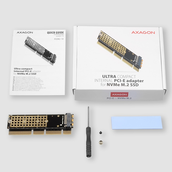 Axagon PCEM2-1U PCIe x16/x8/x4 - M.2 NVMe M-key slot adapter 1U – image 4