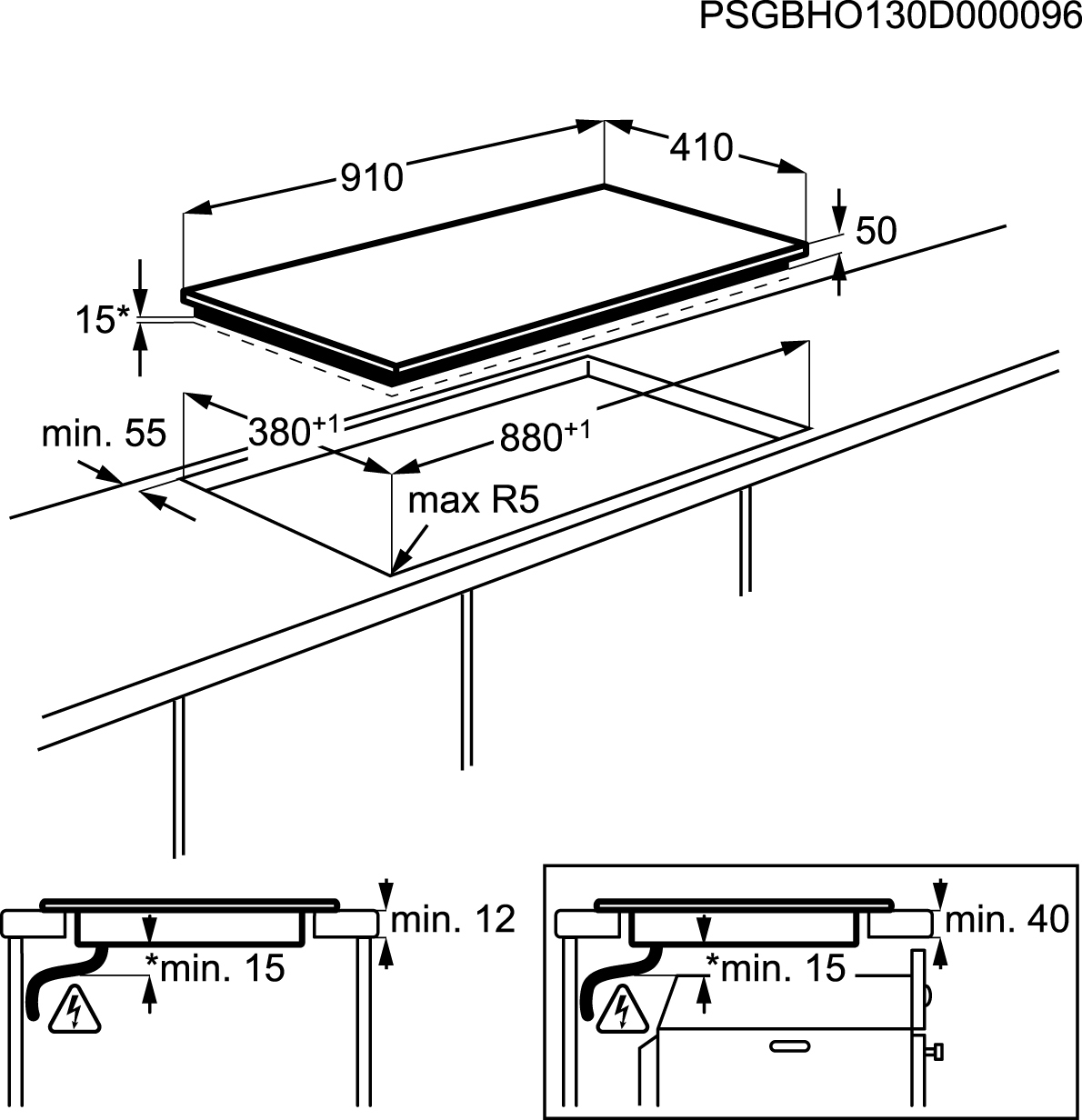 AEG HK973500FB Black Built-in Zone induction hob 3 zone(s) – image 3