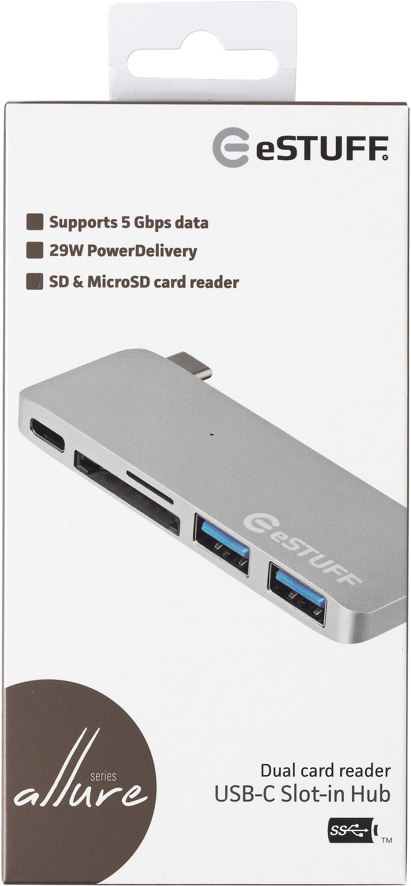 eSTUFF ES84121-SILVER laptop dock/port replicator USB 3.2 Gen 1 (3.1 Gen 1) Type-C – image 2