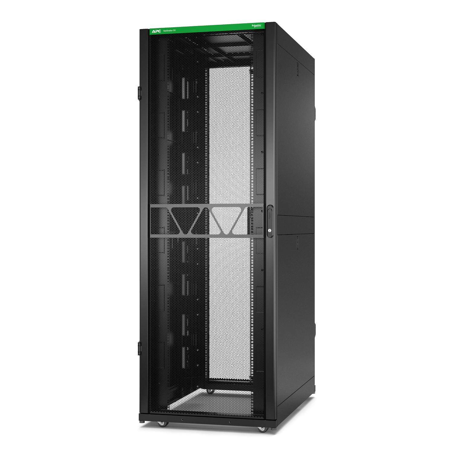 APC NetShelter SX Gen 2 - Rack cabinet - 2124H x 750W x 1200D mm, with sides - floor-standing - black - 45U - 19" - TAA Compliant - for P/N: SMT1000RM1U, SMT750RM1U, SRTL10KRM4UT, SRTL5KRM2UI-HW, SRTL5KRM2UT-HW, SRTL8KRM4UT