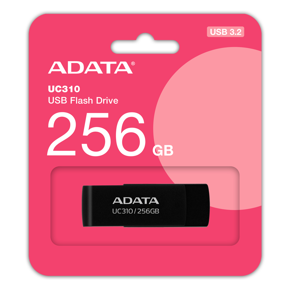 Memoria USB ADATA UC310 - 256GB - USB 3.2 - Negro - UC310-256G-RBK