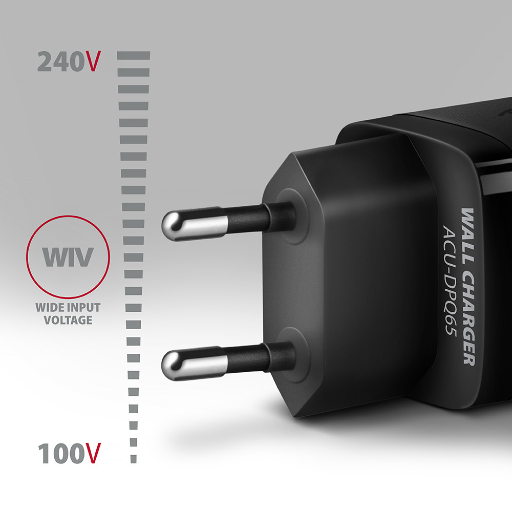 Axagon ACU-DPQ65 GaN Wall charger – image 3