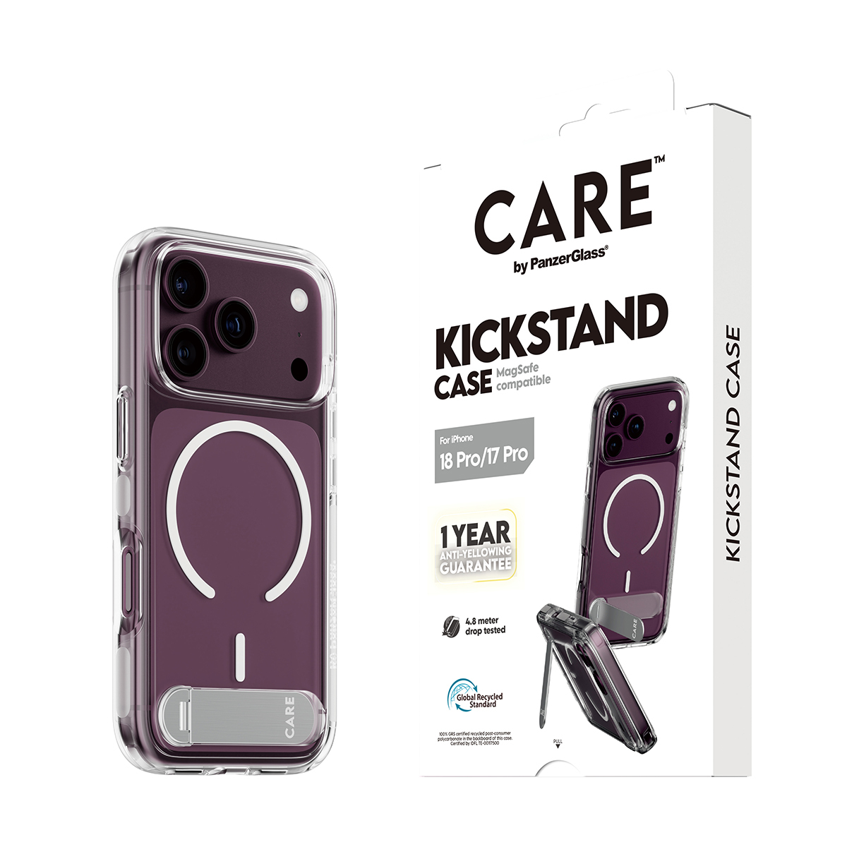 PanzerGlass CARE™ by PanzerGlass® Kickstand Case Transparent w. White MagSafe iPhone 18 Pro | 17 Pro – image 7