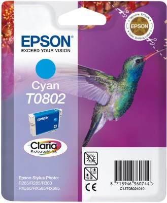 Epson Hummingbird T0802 ink cartridge Original Cyan – image 1