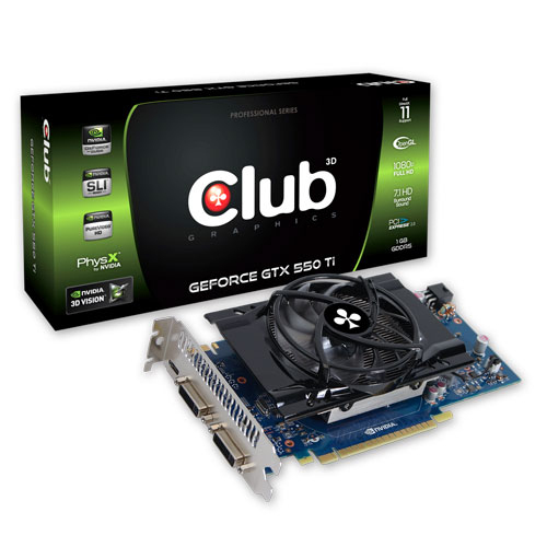 CLUB3D CGNX-XT55024 graphics card NVIDIA GeForce GTX 550 Ti