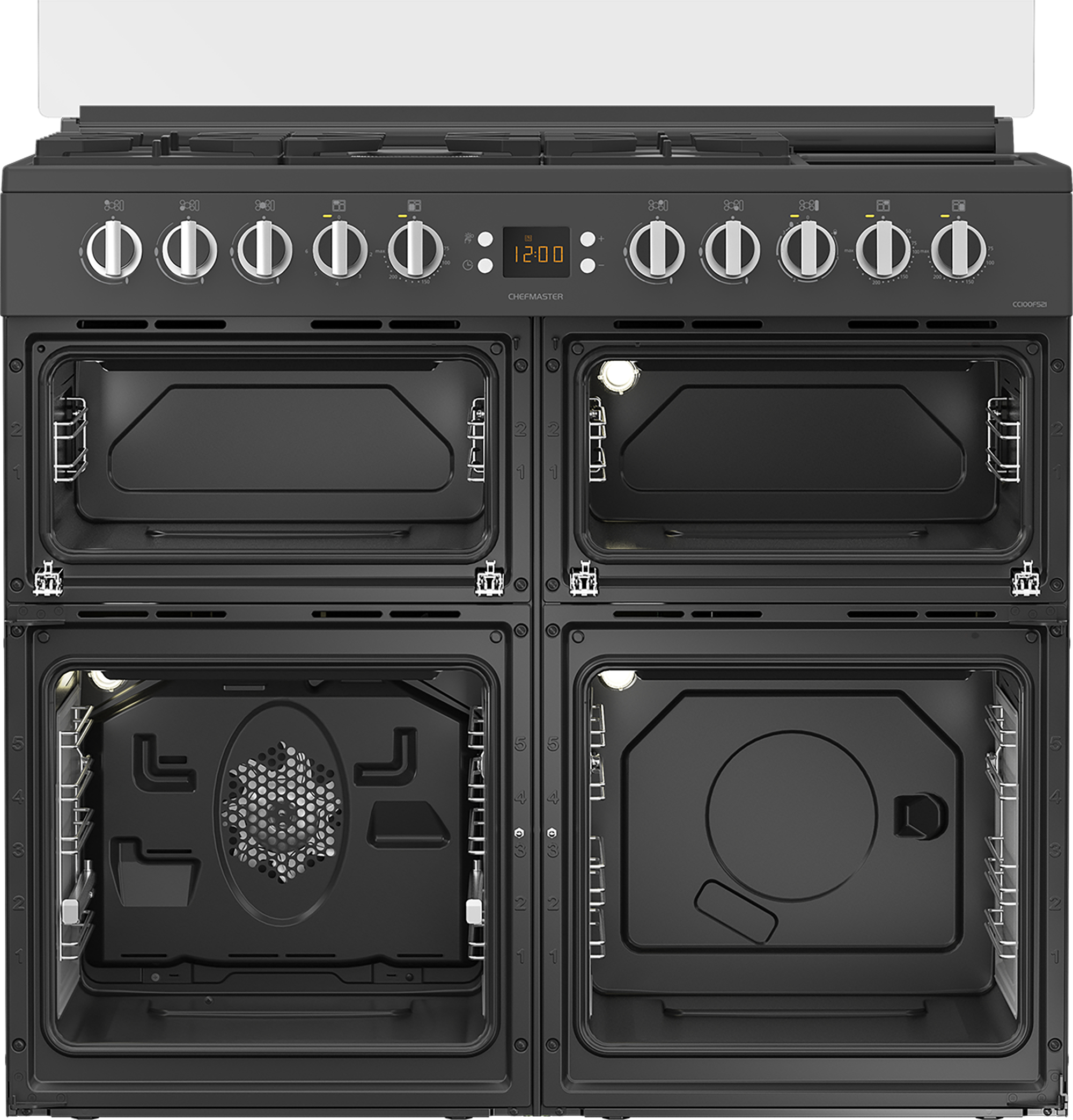 Leisure CC100F521T 100cm Dual Fuel Range Cooker with Glass Top Lid – image 7