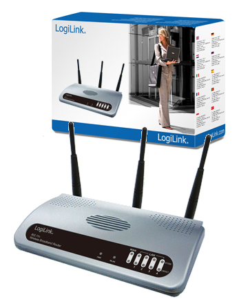 LogiLink WL0028A wireless router Black, Silver