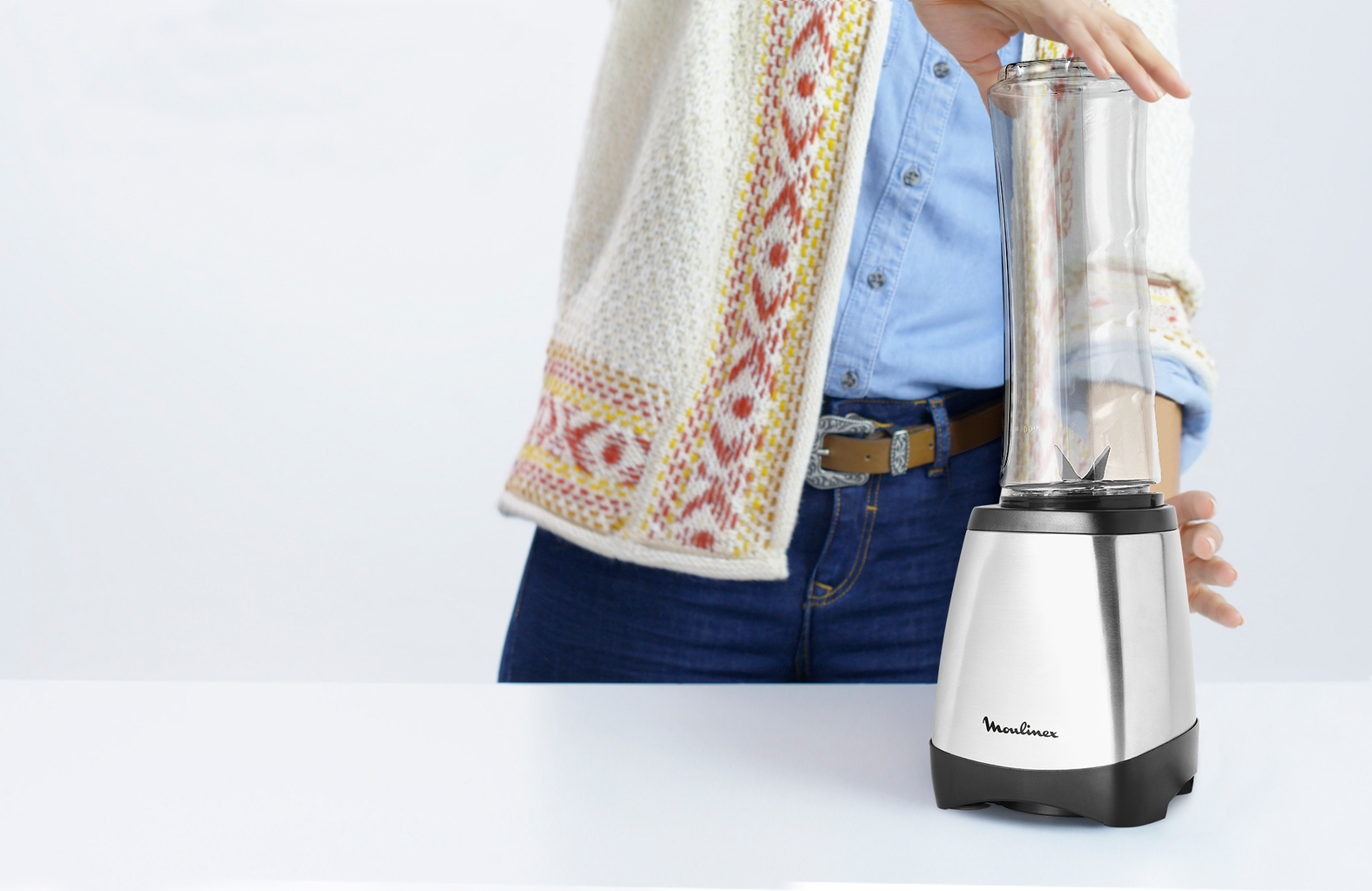 Moulinex LM1A0 0.6 L Sport blender 300 W Stainless steel – image 3