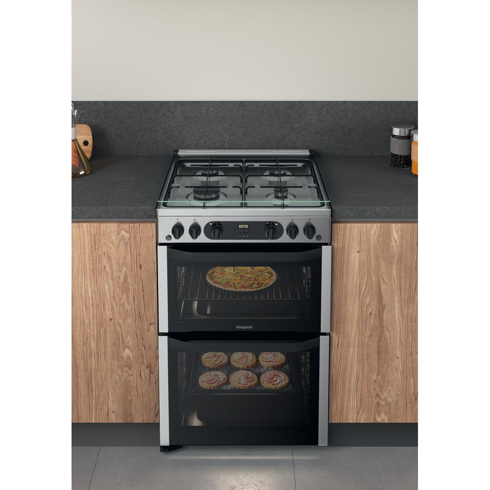 Hotpoint HDM67G0CCX/UK Freestanding cooker Gas Silver – image 9