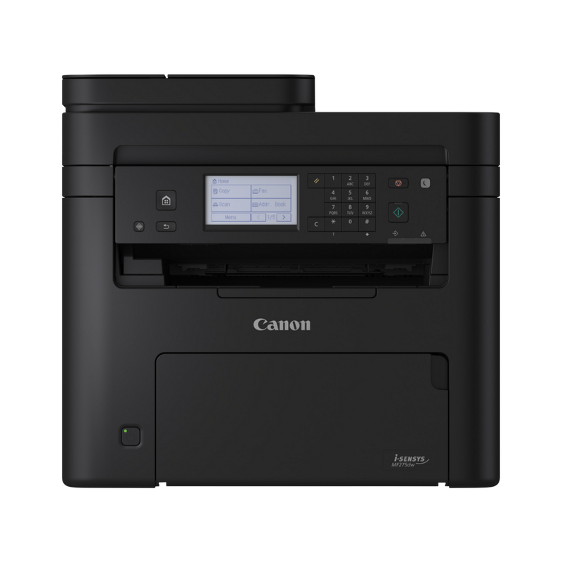 Canon i-SENSYS MF275dw Monochrome laser Print, copy, scan, fax Single sided: Up to 29 ppm (A4) Double sided: Up to 18.5 ipm (A4) Up to 600 x 600 dpi