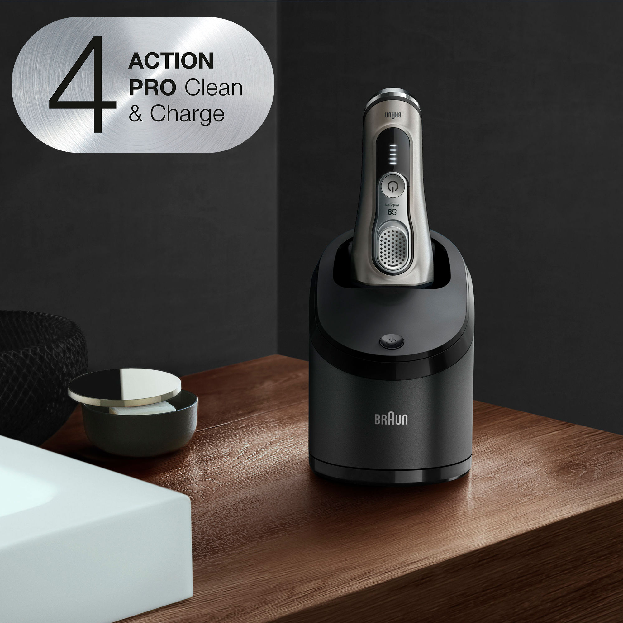 Braun Series 9 9365cc Latest Generation Electric Shaver, Clean&Charge Station, Fabric Case, Graphite – image 7