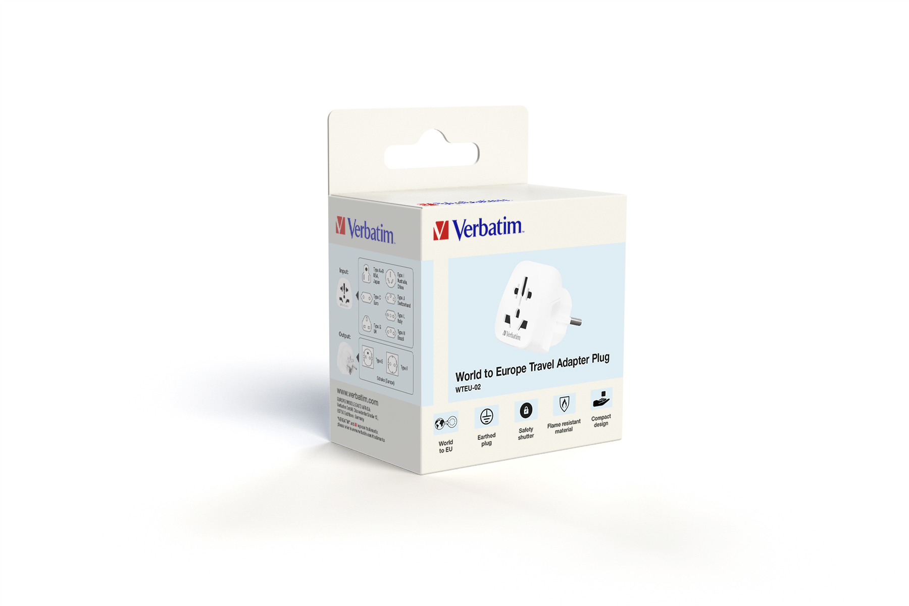 Verbatim World to Europe Travel Adapter Plug WTEU-02 Steckdosenleisten